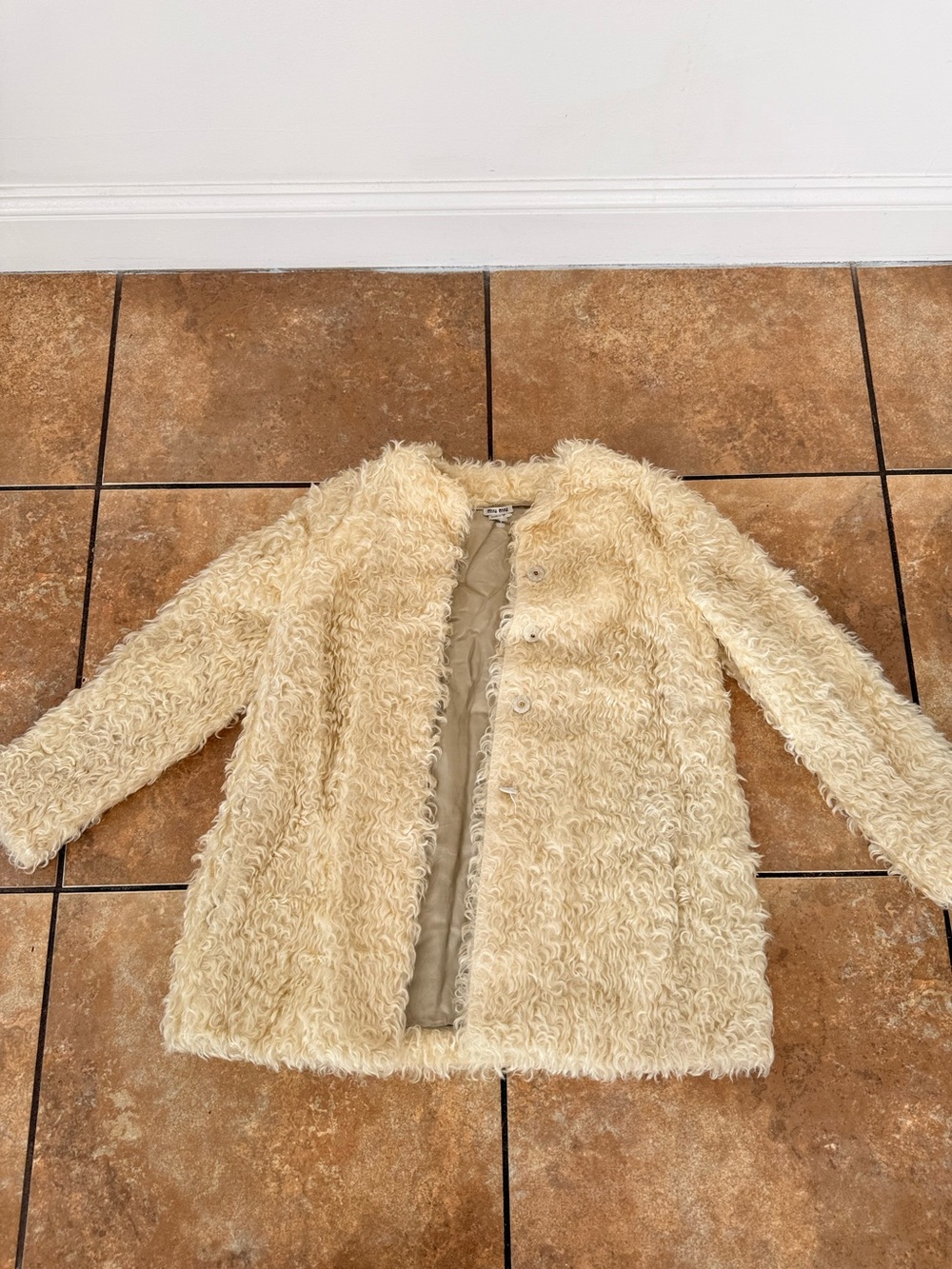Miu Teddy Jacket Cream Size 40